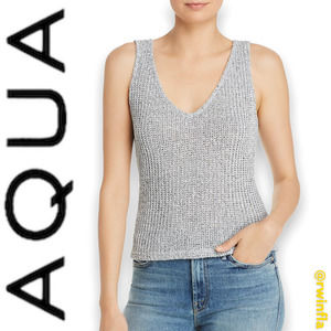 Aqua V-back Crochet Tank Small Summer Casual NWT